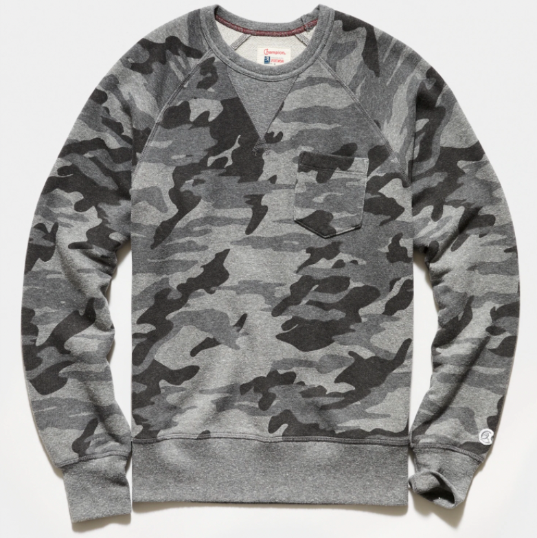 Heather Grey Camo Pocket Sweatshirt