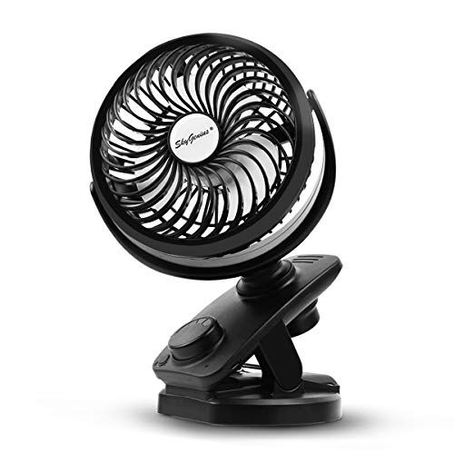 Battery-Operated Clip-On Oscillating Desk Fan