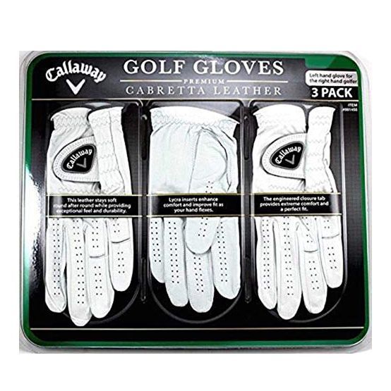 Callaway Cabretta Leather Golf Gloves, Set of 3