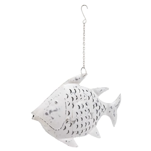 Farol pez de metal blanco patinado