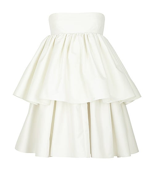 White satin-crepe mini dress
