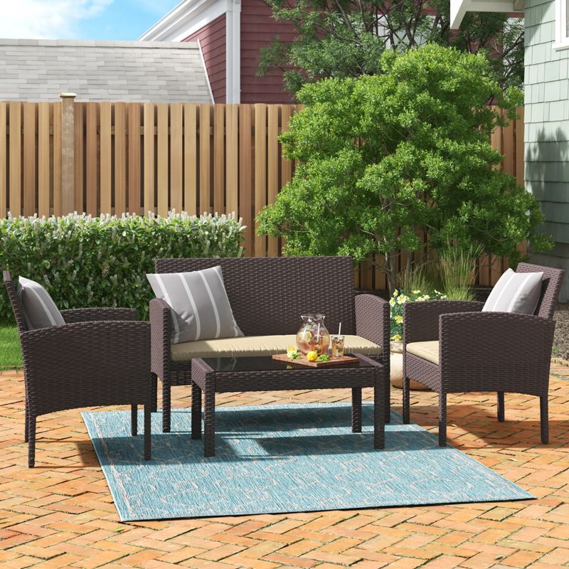 Hogans Wicker/Rattan 4-Person Seating Group