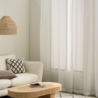 Mateu Sheer Linen Look Pair of Curtains, 140 x 260cm, White