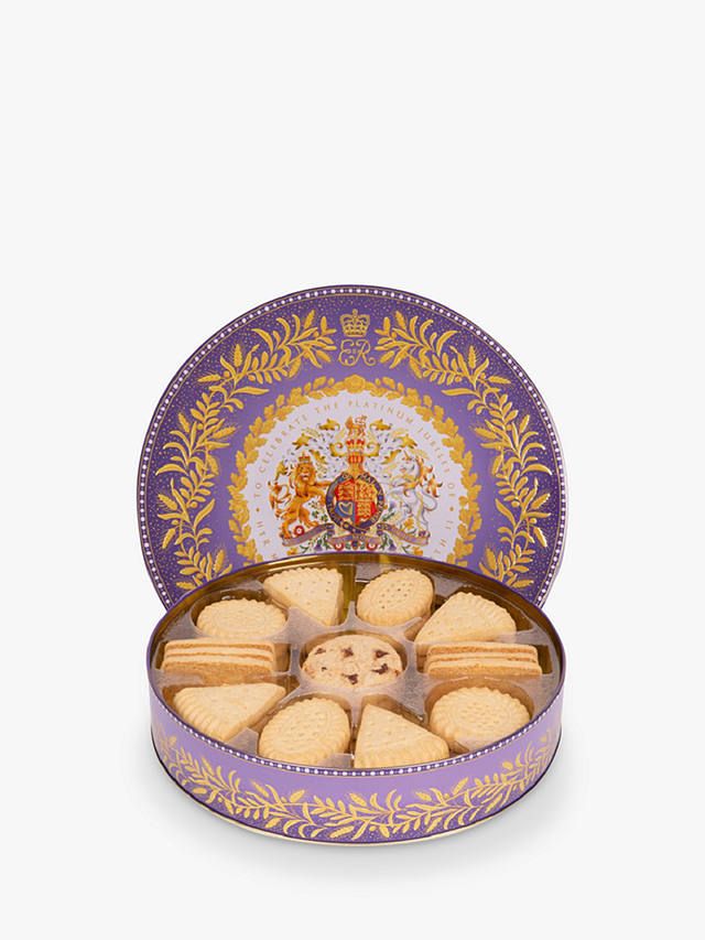 Royal Collection Queen's Platinum Jubilee Round Biscuit Tin, 500g