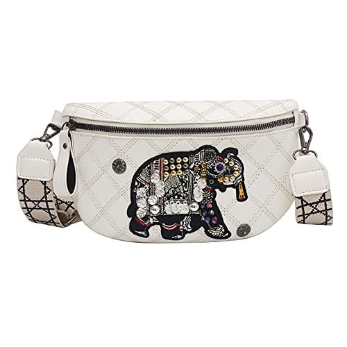 Leather Fanny Pack with Glitter Rhinestones