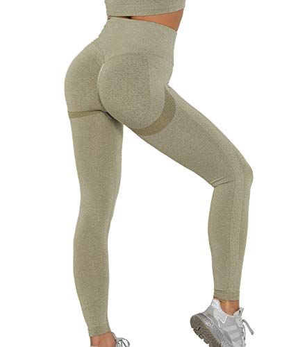 Buy QOQ Women's High Waist Scrunch Butt Lift Leggings Workout Seamless Booty  Tummy Control Smile Contour Yoga Pants Dark Blue M at Amazon.in