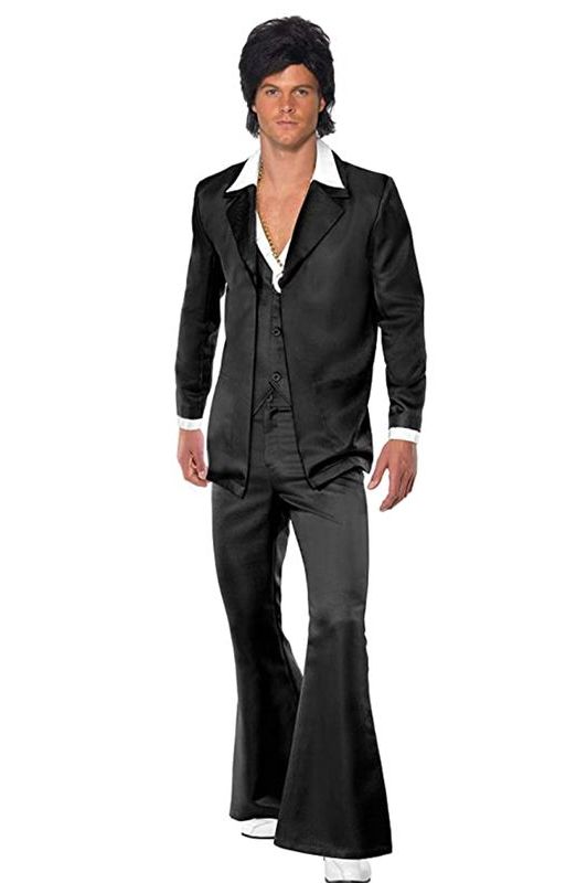 Fancy Dress Mens Costume 70s 1970s 80s 90s Rock Disco Nights Shirt & Flares  Suit 