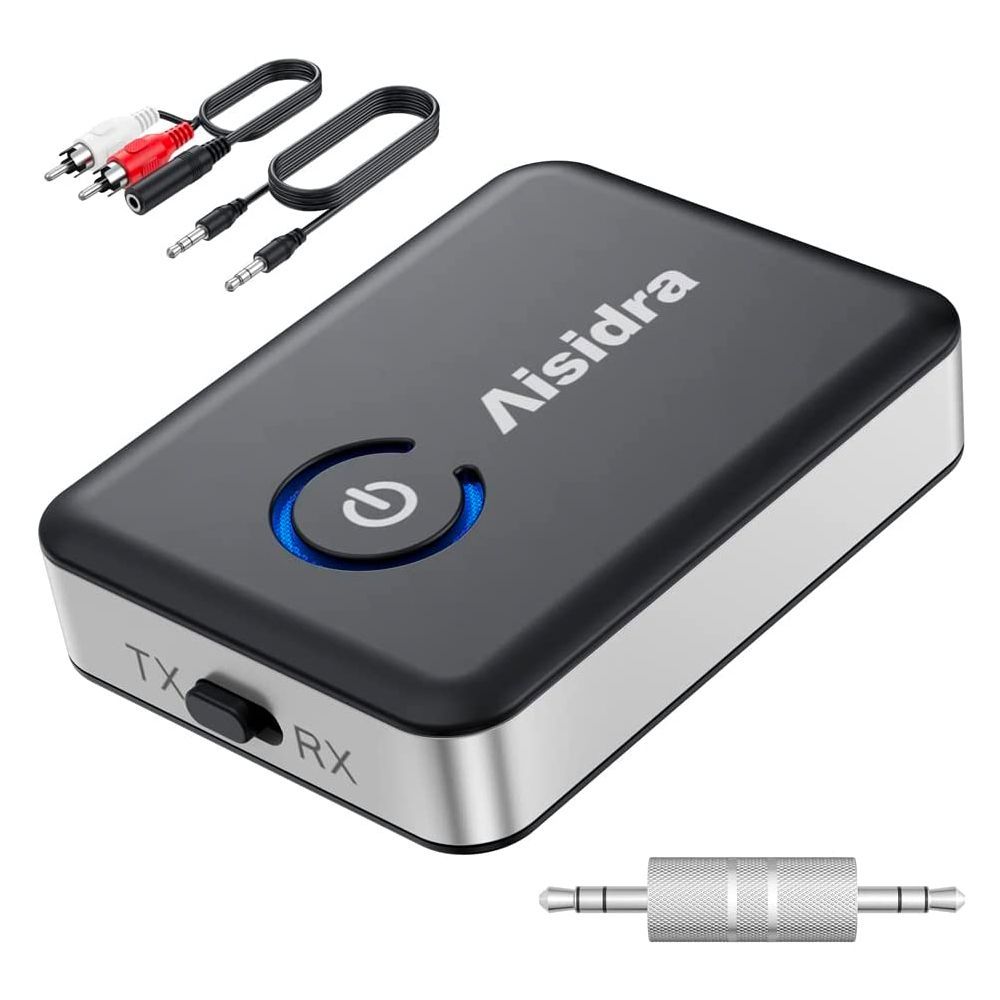 Wireless Bluetooth Transmitter V4.2 Portable USB Bluetooth Adapter Wireless Transmitter Connected to 3.5mm Audio Receiver Devices Low Latency Paired for PC TV Headphones Home Stereo Music 