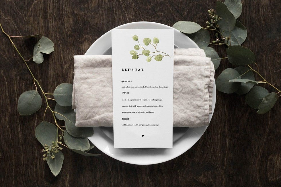 Boho Table Menu 