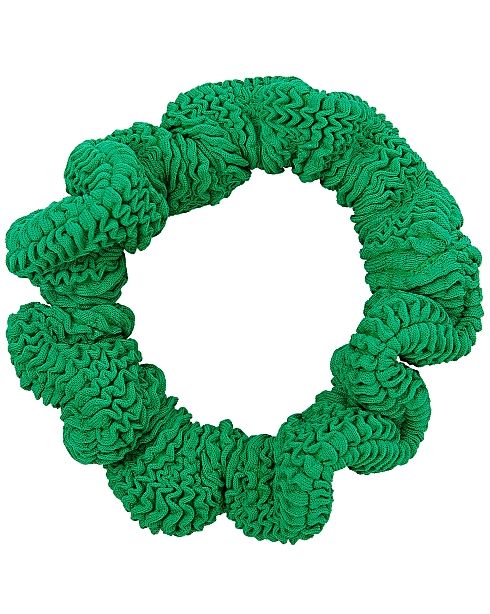 Green Seersucker Scrunchie