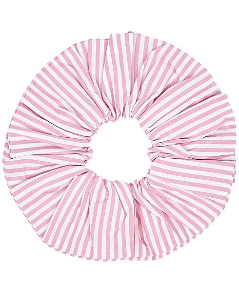 Pink And White Cotton-Poplin Scrunchie