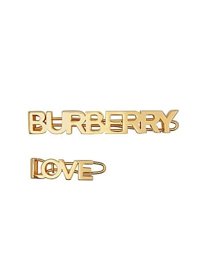 Gold-Plated Logo And Love Hair Clips
