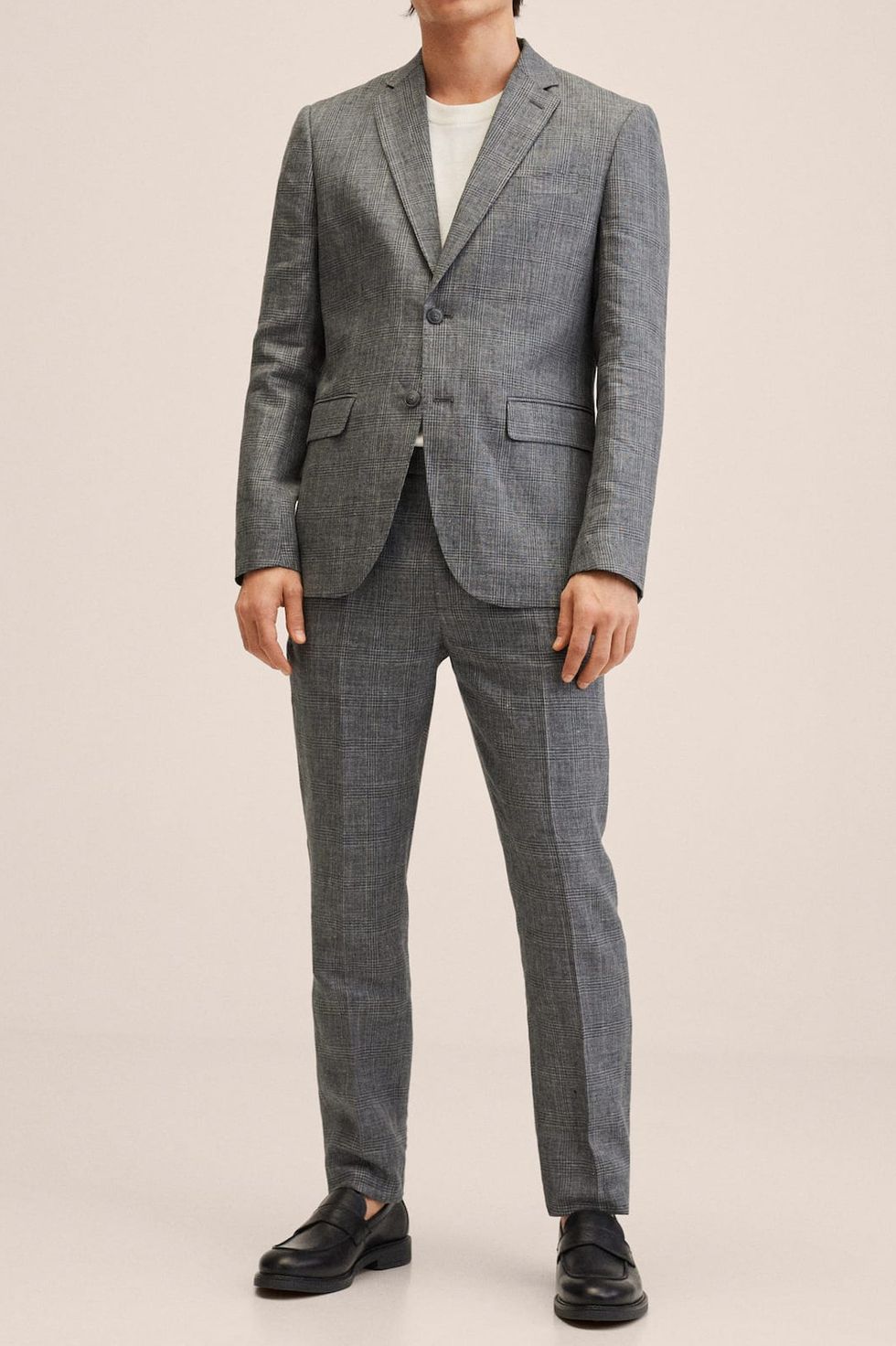 Slim-Fit Linen Suit Blazer
