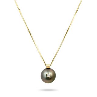 Everrly Necklace, Tahitian Black Pearl