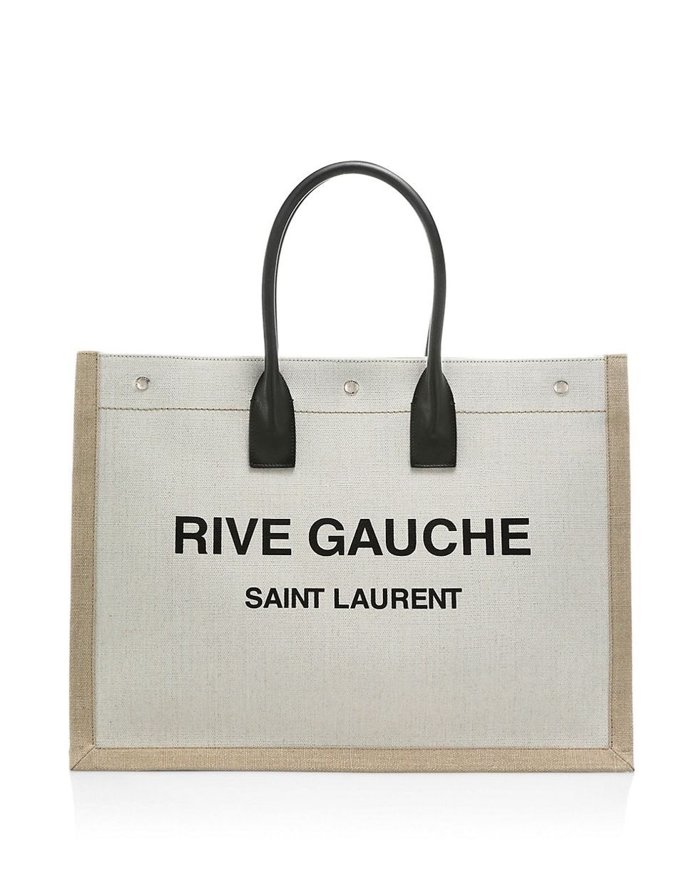 Rive Gauche Linen & Leather Tote