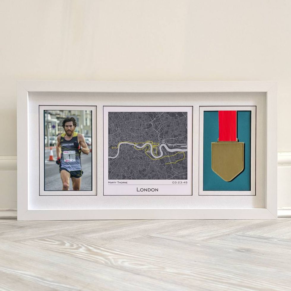 Marathon Photo, Medal And Map Frame