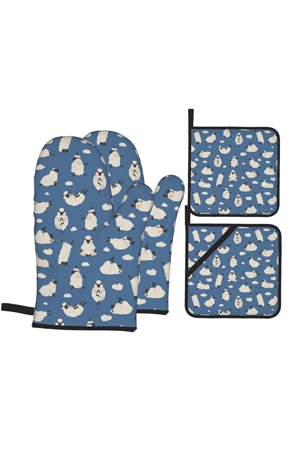 Sheep Yoga Heat Resistant Kitchen Cooking Oven Gloves and Potholders