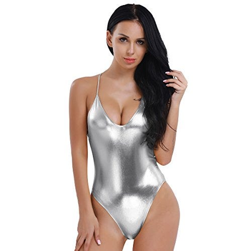 Kylie Jenner Wears Silver One Piece Bathing Suit — Shop Similar Swimsuits