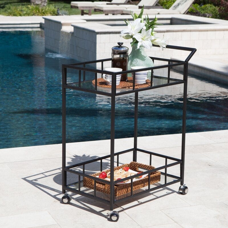 Ebern Designs Marra Outdoor Bar Serving Cart