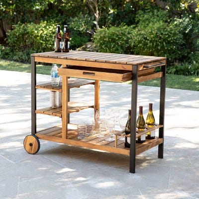 Aiden Lane Marco Bar Outdoor Serving Cart 