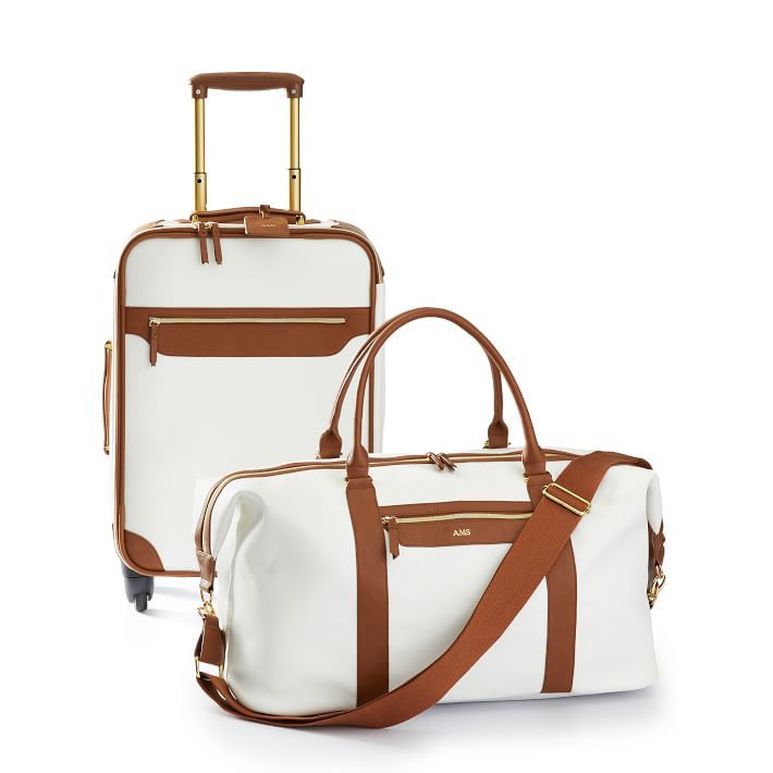Vegan Leather Carry-On Luggage and Weekender Set