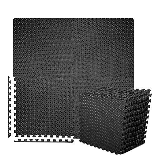 Puzzle Exercise Mat with 12/24 Tiles Interlocking Foam Gym Mats, 24'' x 24''