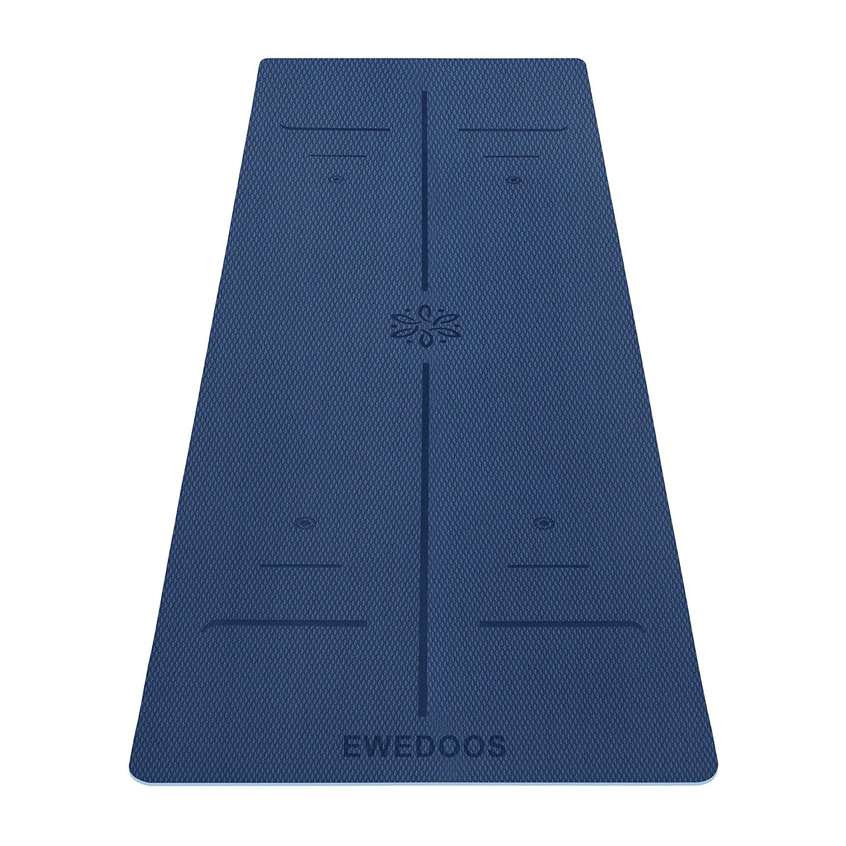 Ewedoos eco friendly yoga mat with alignment discount lines