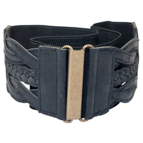 Braided Elastic Leatherette Belt