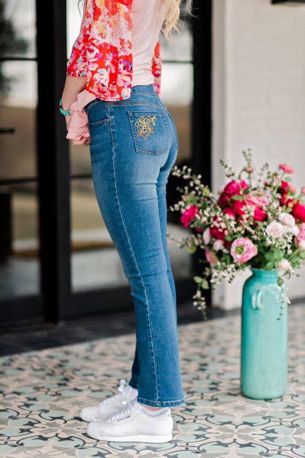 The Pioneer Woman Embroidered Pull-On Bootcut Jeans