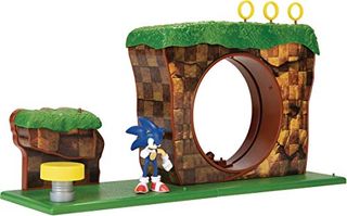 Sonic - Sonic the Green Hill Playset - Juguete sónico con 10 piezas y mecanismos interactivos para aumentar el tiempo de juego - juguetes para niños a partir de 3 años