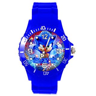 Sonic The Hedgehog E4 Les Fans Reloj de cuarzo redondo de silicona azul