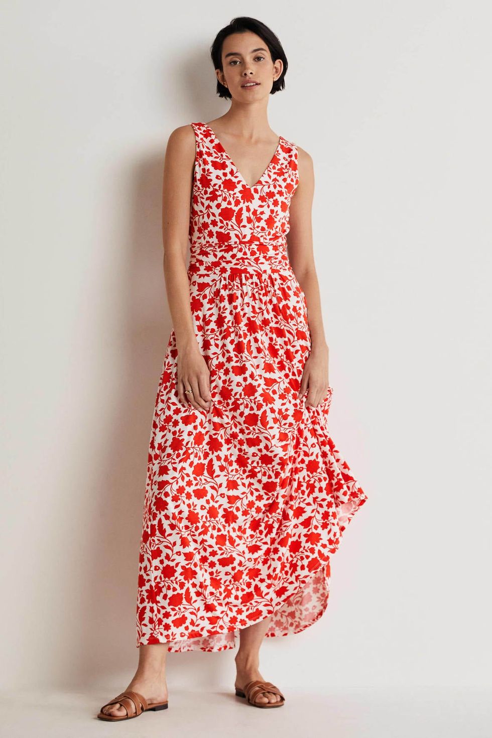 Sienna Jersey Maxi Dress - Papaya, Botanic Silhouette