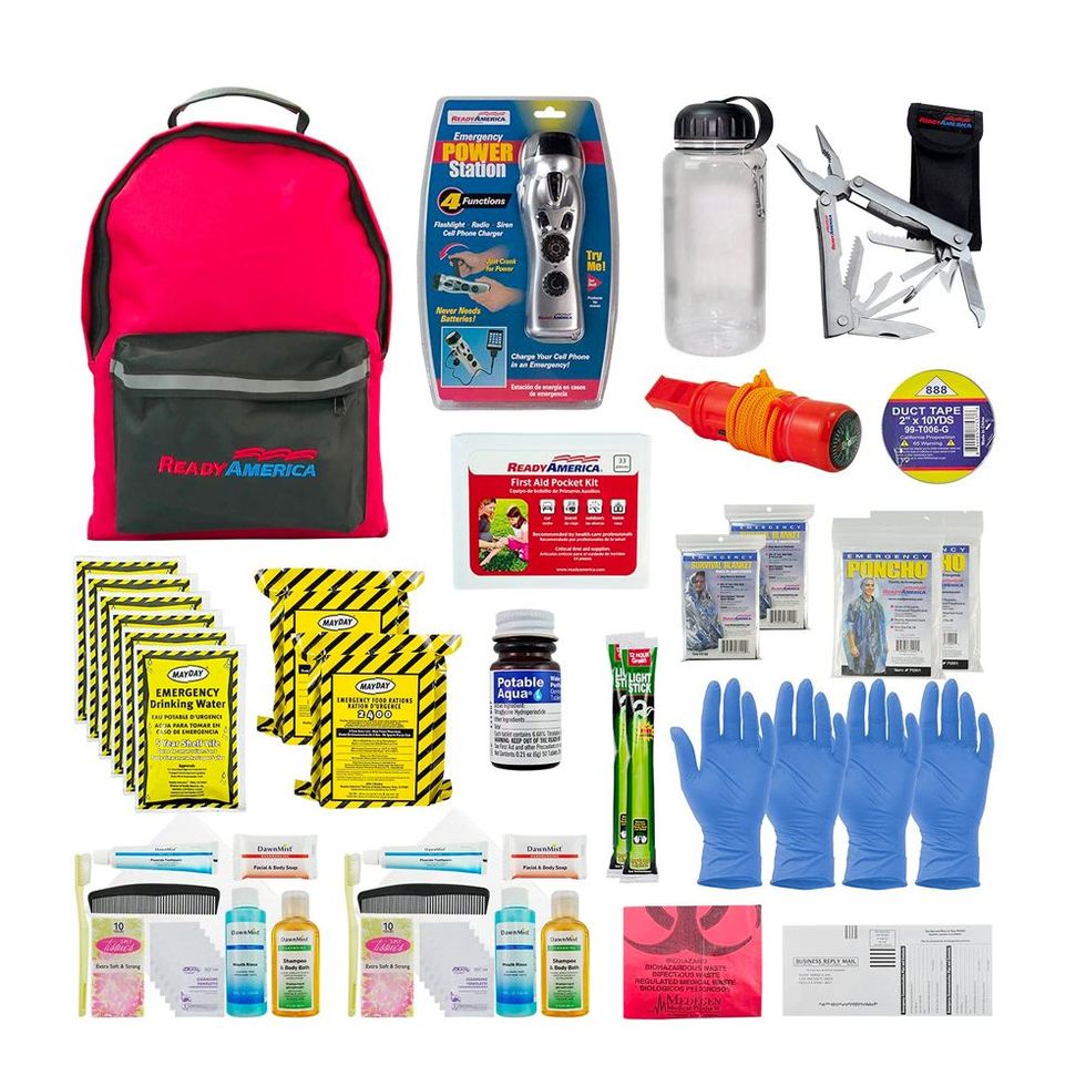 Deluxe Red Emergency Backpack - Gear Bag - Nylon
