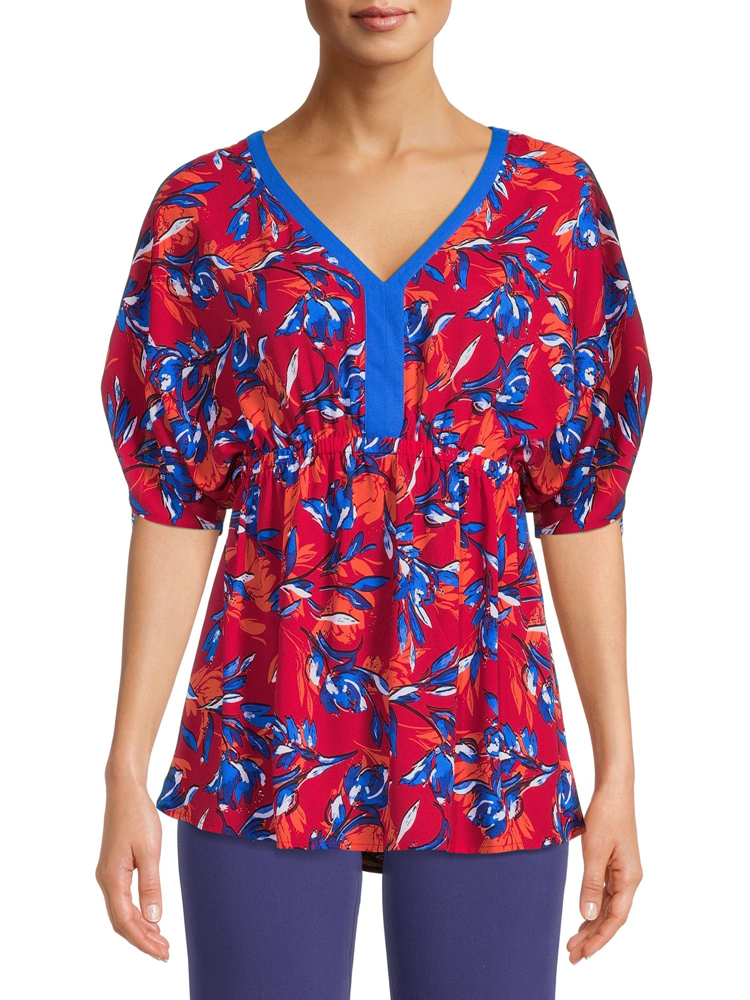 The Pioneer Woman V-Neck Blouse with Dolman Sleeves