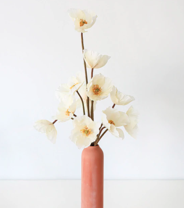 Cream Silk Flower Poppy 