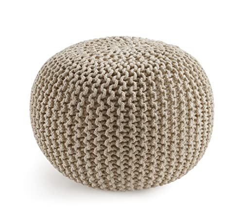 Hand Knitted Cable Style Dori Pouf 