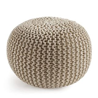 Hand Knitted Cable Style Dori Pouf 