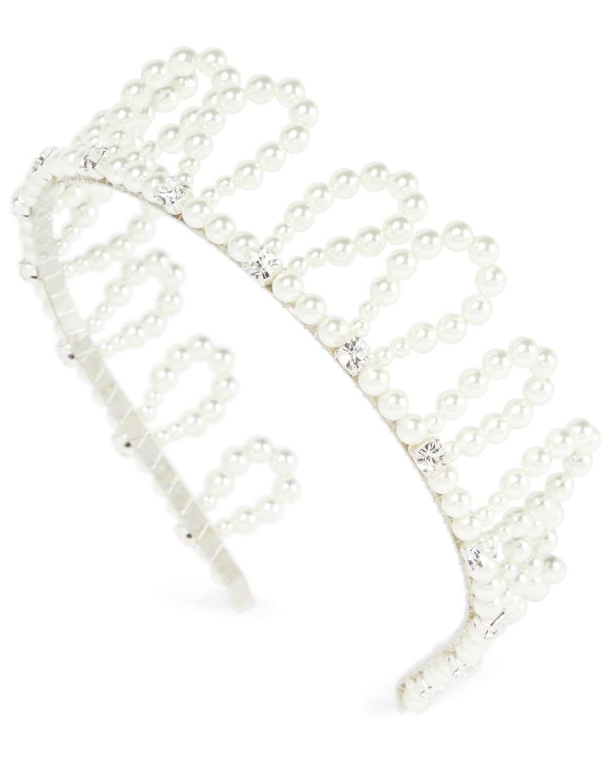 Faux Pearl-Embellished Headband