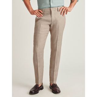 Italian stretch linen suit trousers