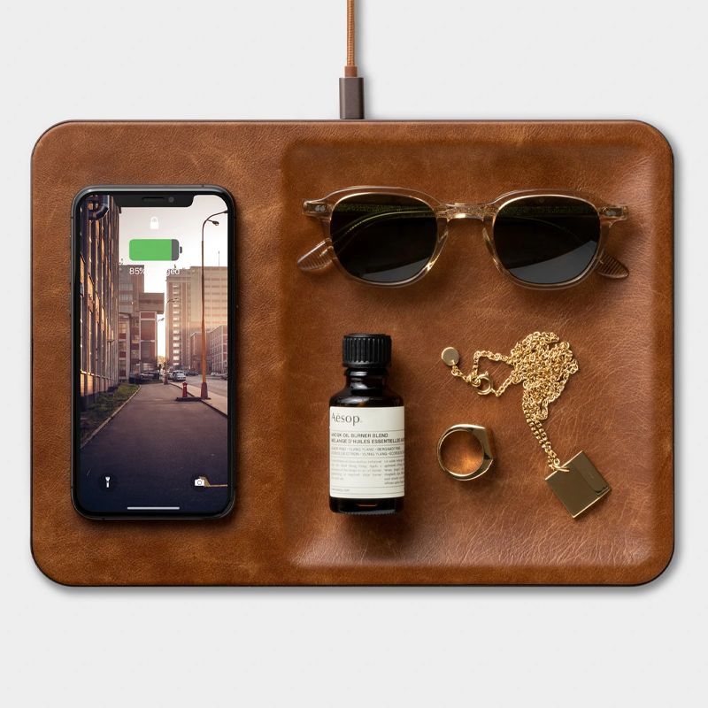 Catch:3 Italian Leather Wireless Charger and Catchall