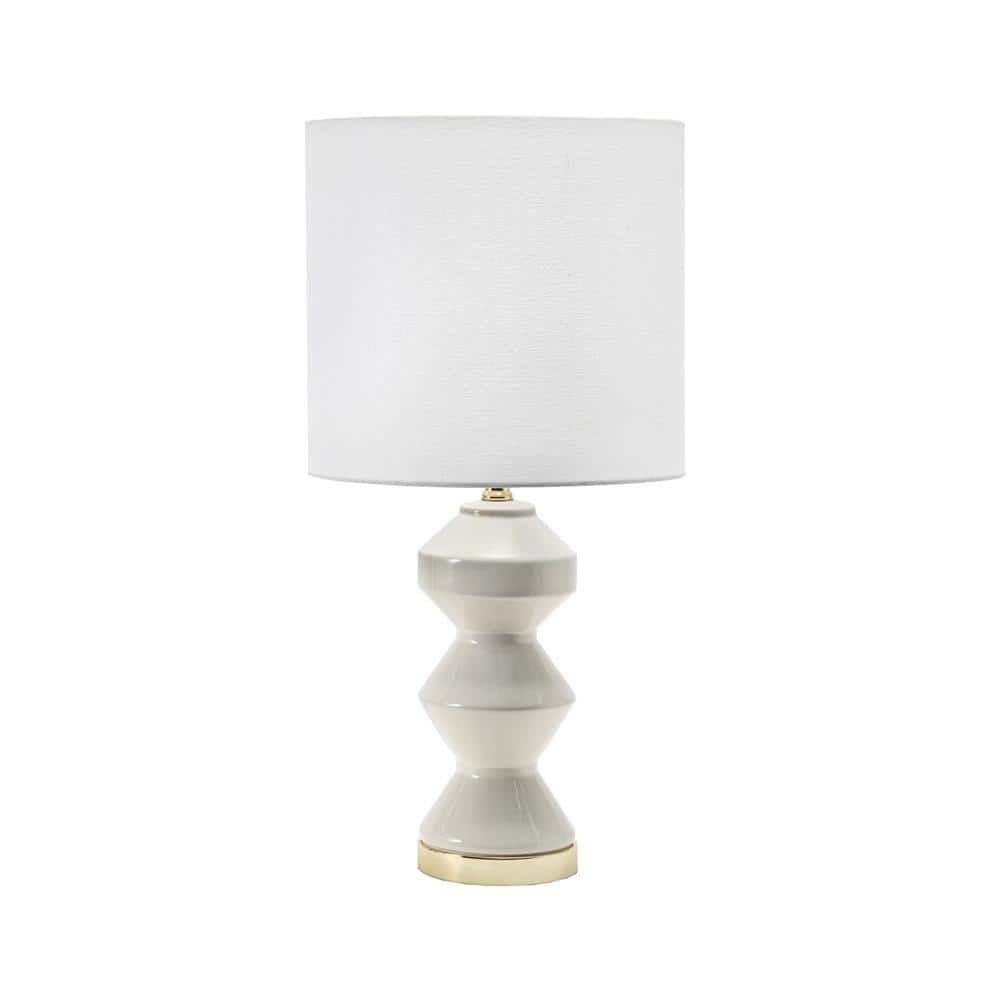 Abbey Ivory Ceramic Contemporary Table Lamp with Shade