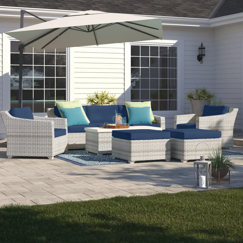 Falmouth 8-Piece Rattan Seating Group with Cushions