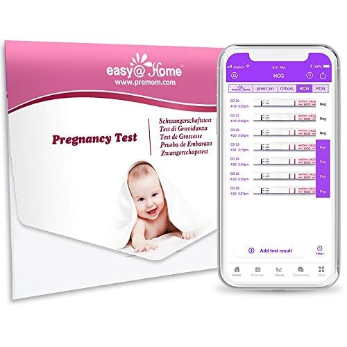 25 Easy@Home Test de Embarazo Ultrasensible: Prueba de Embarazo Test Rápido  de hCG de Orina丨Tira Reactiva de Embarazo con App Inteligente Premom :  : Salud y cuidado personal