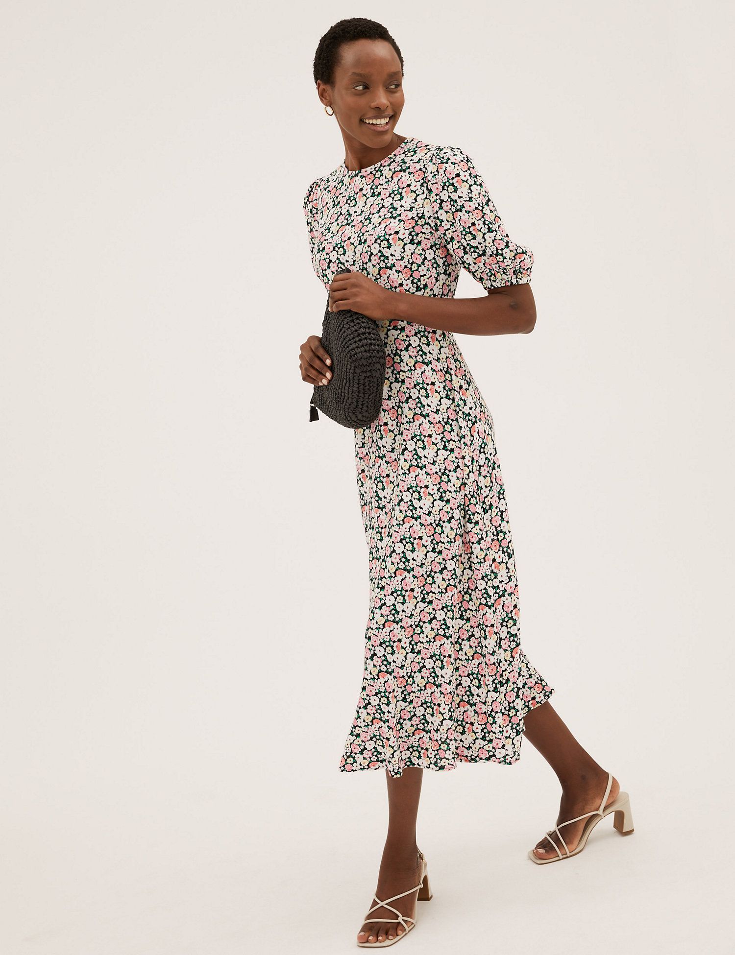 Floral tea 2024 dress midi