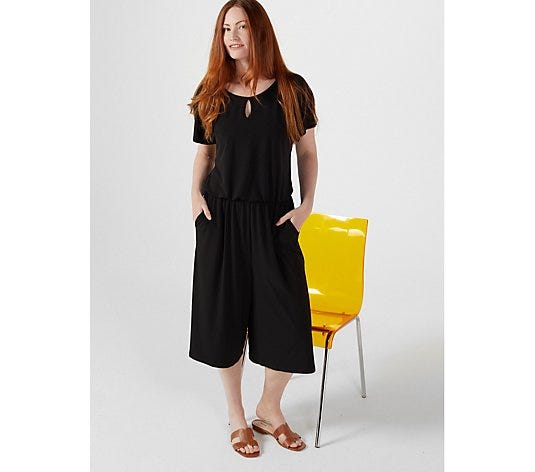 Kim & Co Brazil Jersey Knee Length Keyhole Jumpsuit