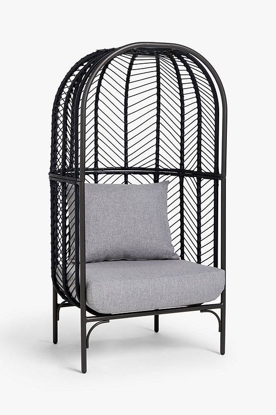 John Lewis & Partners Chevron Garden Single Chair Pod, Black/Grey