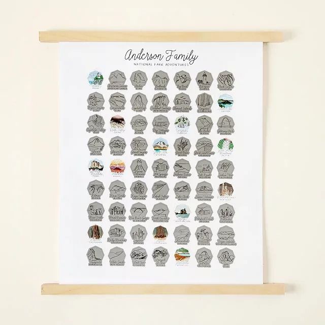 Personalized National Parks Scratch-Off Poster