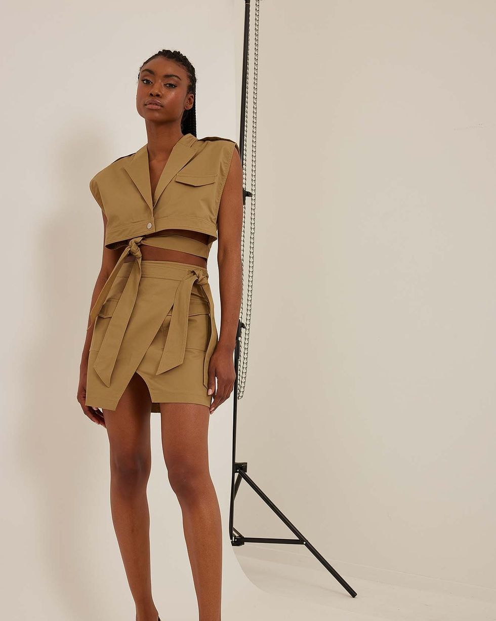 Angelica Blick x NA-KD Wrapped Trench Skirt 