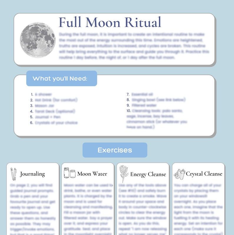 Full Moon Guided Routine Worksheet
