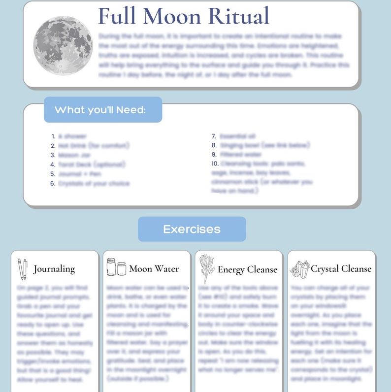 Full Moon Guided Routine Worksheet